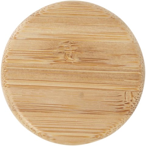 Matowa butelka ze szkła sodowo-wapniowego Lume 500 ml z zakrętką bambusową biały