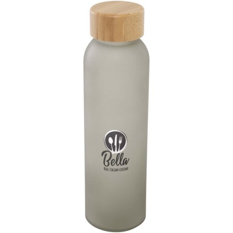 Matowa butelka ze szkła sodowo-wapniowego Lume 500 ml z zakrętką bambusową szary