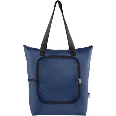 Składana torba termiczna EcoFold z materiału RPET, o pojemności 15 l granatowy