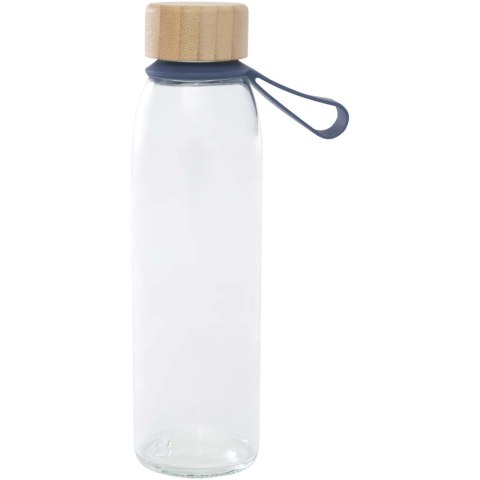 Szklana butelka na wodę Porto o pojemności 500 ml, z silikonowym uchwytem i z bambusową zakrętką błękit oceanu