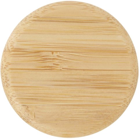 Szklana butelka na wodę Porto o pojemności 500 ml, z silikonowym uchwytem i z bambusową zakrętką przezroczysty bezbarw