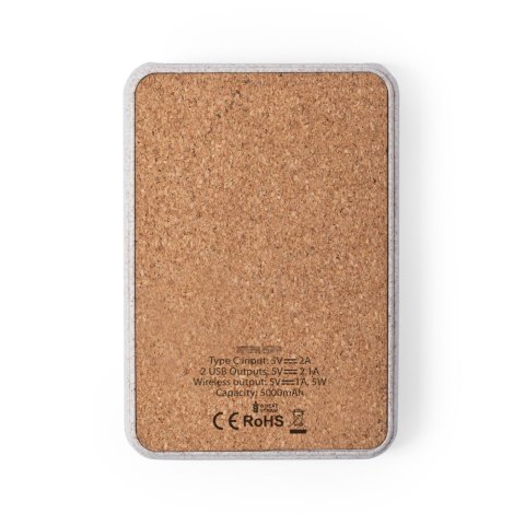 Bezprzewodowy power bank 5000 mAh ze słomy pszenicznej, ładowarka bezprzewodowa 5W