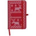 Notes A6 z motywem świątecznym TAMPERE kolor czerwony