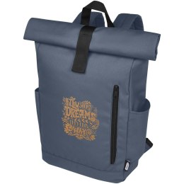 Byron plecak na laptopa 15,6 cala z tworzywa RPET z certyfikatem GRS z zawijanym zamknięciem, 18 l hale blue