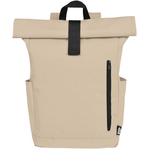 Byron plecak na laptopa 15,6 cala z tworzywa RPET z certyfikatem GRS z zawijanym zamknięciem, 18 l oatmeal