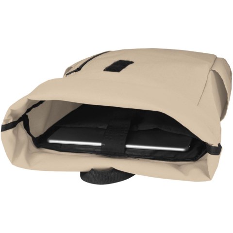 Byron plecak na laptopa 15,6 cala z tworzywa RPET z certyfikatem GRS z zawijanym zamknięciem, 18 l oatmeal