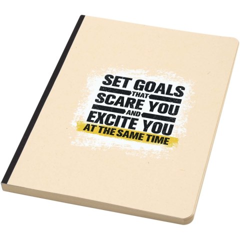 Liliana notatnik A5 z trzciny cukrowej z miękką okładką z RPET czarny