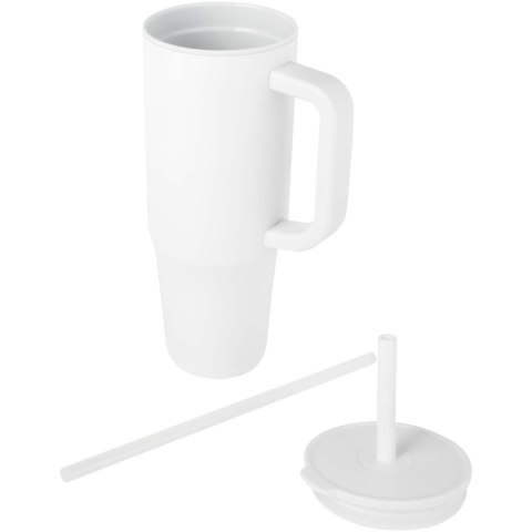 Brady izolowany kubek z certyfikatem RCS o pojemności 900 ml z silikonową słomką biały