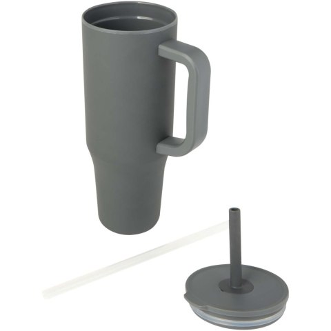 Brady izolowany kubek z certyfikatem RCS o pojemności 900 ml z silikonową słomką szary