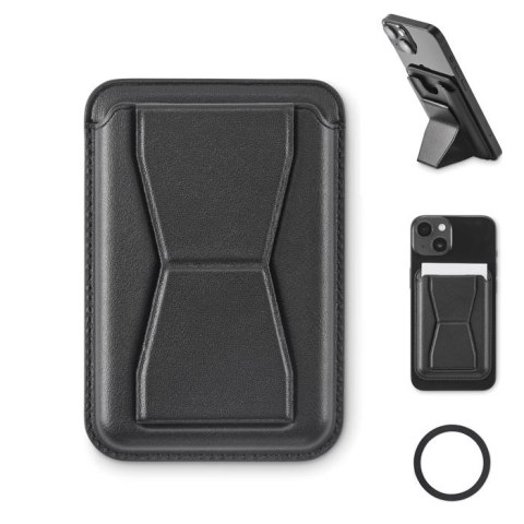 Magnetyczny uchwyt na kartę PU czarny