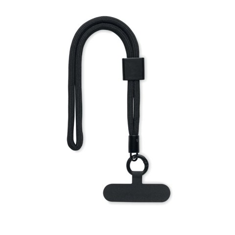 Smycz krótka do telefonu RPET czarny