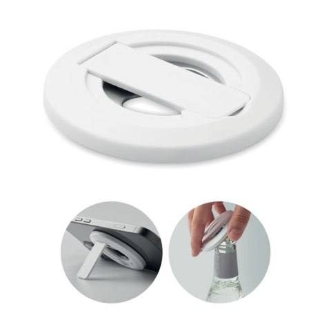 Uchwyt na telefon i otwieracz biały