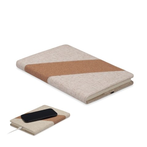 Notes A5 z ładowarką 15W beżowy