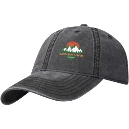 Grafton czapka 6-panelowa z efektem sprania czarny