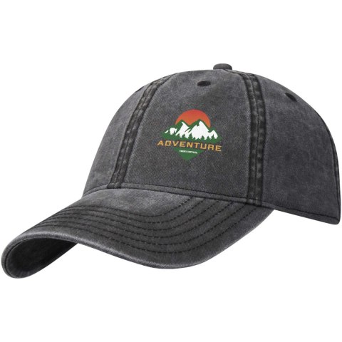 Grafton czapka 6-panelowa z efektem sprania czarny