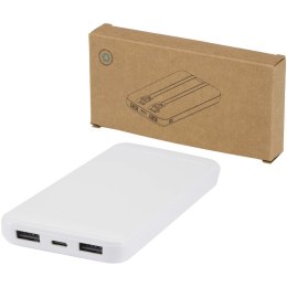 Adhil powerbank o pojemności 10.000 mAh i mocy 10 W z tworzyw sztucznych pochodzących z recyklilngu z 2 wbudowanymi k