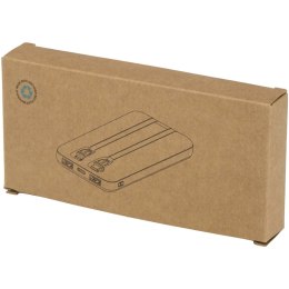 Adhil powerbank o pojemności 10.000 mAh i mocy 10 W z tworzyw sztucznych pochodzących z recyklilngu z 2 wbudowanymi k