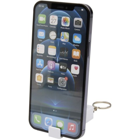 Aggia stojak na telefon z bambusa z zabawką sensoryczną z tworzyw sztucznych pochodzących z recyklingu biały