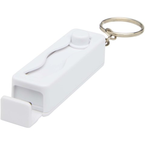 Aggia stojak na telefon z bambusa z zabawką sensoryczną z tworzyw sztucznych pochodzących z recyklingu biały