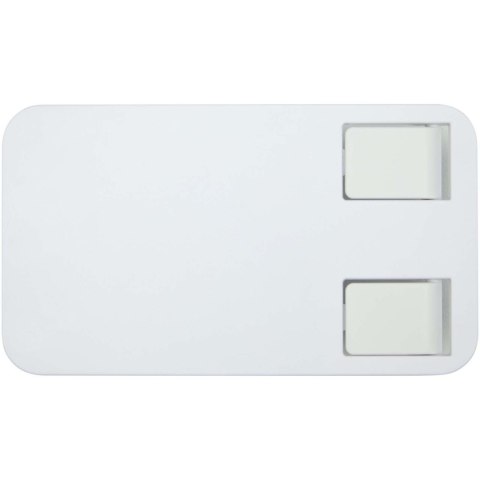 Alhena składany uchwyt na telefon z z tworzyw sztucznych pochodzących z recyklingu z metalową podstawką biurkową biał