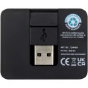 Gaia 4-portowy hub USB z wyjściem USB-A i typu C oraz podwójnym wejściem — wykonany z tworzyw sztucznych pochodzących