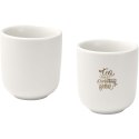 Male filiżanki ceramiczne do espresso o pojemności 90 ml - zestaw 2 sztuk biały