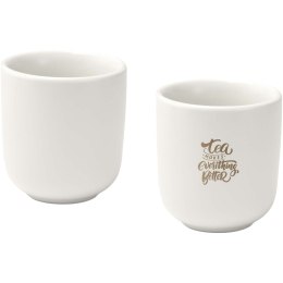 Male filiżanki ceramiczne do espresso o pojemności 90 ml - zestaw 2 sztuk biały
