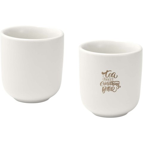 Male filiżanki ceramiczne do espresso o pojemności 90 ml - zestaw 2 sztuk biały