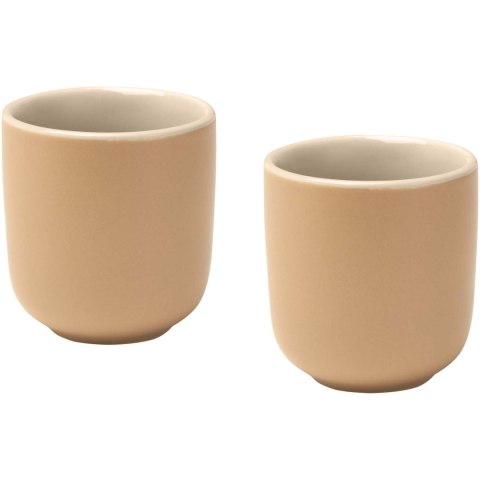 Male filiżanki ceramiczne do espresso o pojemności 90 ml - zestaw 2 sztuk oatmeal