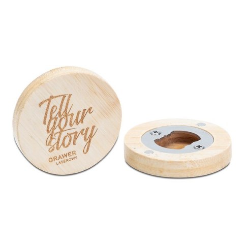 Otwieracz do butelek z magnesem, beżowy - druga jakość