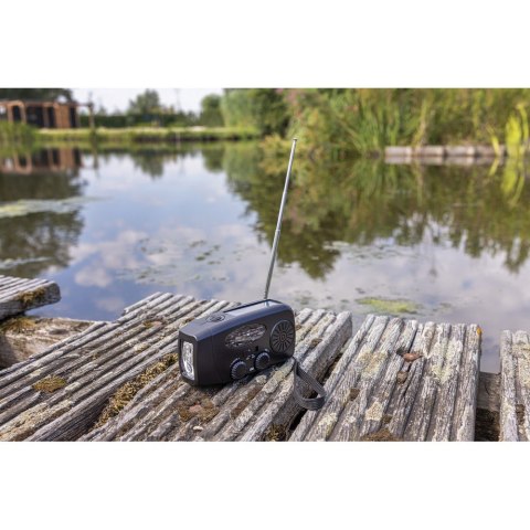 Radio survivalowe AM/FM, power bank 1800 mAh, latarka RescueWave