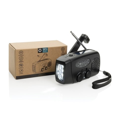 Radio survivalowe AM/FM, power bank 1800 mAh, latarka RescueWave
