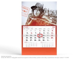 Kalendarz jednodzielny - główka wypukła, tektura falista