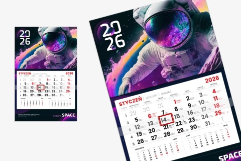 Kalendarz jednodzielny - główka wypukła, tektura lita