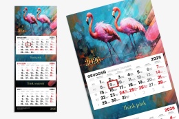 Kalendarz trójdzielny - główka płaska