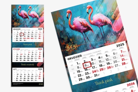 Kalendarz trójdzielny - główka płaska