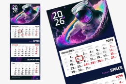 Kalendarz trójdzielny główka wypukła tektura lita