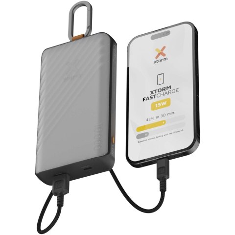 Xtorm XG2S101 Go2 powerbank solarny o pojemności 10.000 mAh i mocy 15 W ze światłem ciemnografitowy