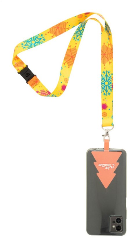 Subyard Mobile Xmas Safe personalizowana smycz RPET z uchwytem na telefon