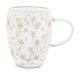 Snostro Świąteczny szklany kubek termiczny