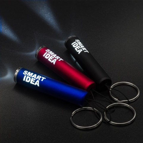 Brelok-latarka z podświetlanym logo LumiRing, czerwony