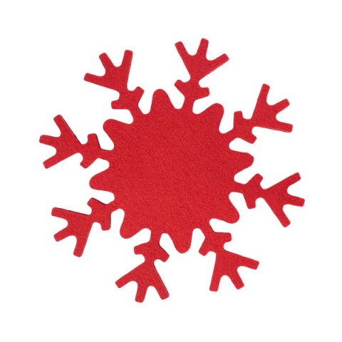 Podkładki filcowe Snowflake, czerwony
