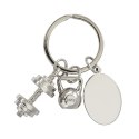 Brelok z motywem sportowym GymKey, srebrny