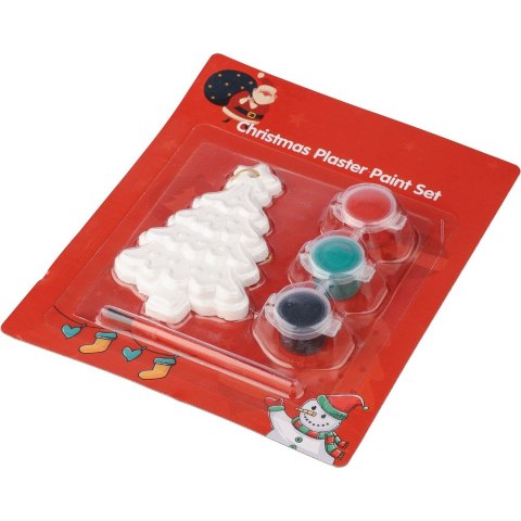 Choinka do malowania, farbki i pędzelek