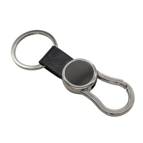 Brelok z karabińczykiem Leo, czarny