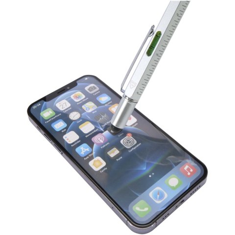 Dora wielofunkcyjny długopis z aluminium pochodzącego z recyklingu srebrny