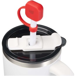 Sip silikonowa osłona słomki czerwony