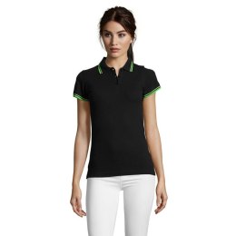 PASADENA DAMSKA POLO Czarny/Limonka L (S00578-BN-L)