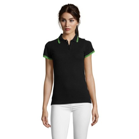 PASADENA DAMSKA POLO Czarny/Limonka S (S00578-BN-S)