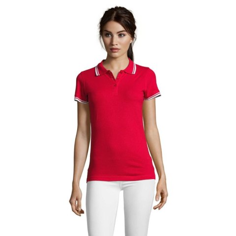 PASADENA DAMSKA POLO Rojo/Blanco XL (S00578-RE-XL)